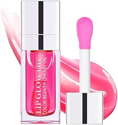 Rmoce Lip Oil, Hydrating Lip Glow Oil, Lip Plumper Gloss, Moisturizing Lip Oil, No-Sticky Transparent Plumping Lip Gloss, Lip Gloss Lip Balm Lip Care (Raspberry)