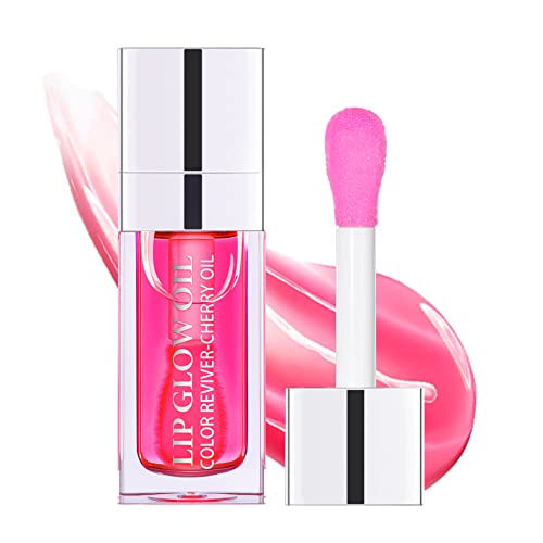 Rmoce Lip Oil, Hydrating Lip Glow Oil, Lip Plumper Gloss, Moisturizing Lip Oil, No-Sticky Transparent Plumping Lip Gloss, Lip Gloss Lip Balm Lip Care (Raspberry) #TOP1