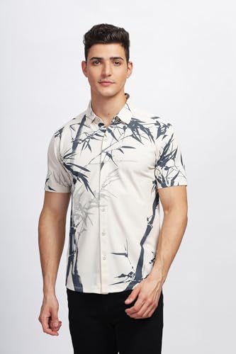 Image of BULLMER Trendy Regular Fit Printed Causal Shirt for Men