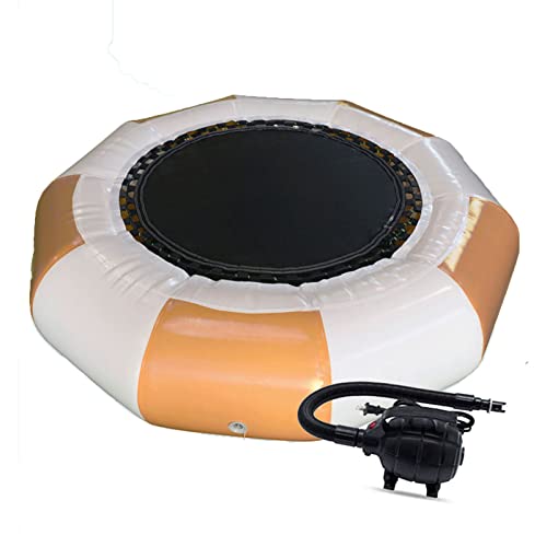 Trampoline Aquatique, Trampoline Flottant Gonflable,Plateforme De Nage Aquatique, Avec Echelle Et Gonfleur Electrique, Adapté Aux Sports Nautiques D'été...