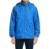 MYJAJAYI Mens Lightweight Windbreaker Waterproof Rain Jacket Hooded Windbreaker Jacket with Zipper C
