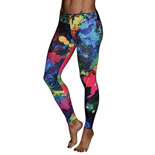 Leggings Deporte Mujer,Mallas Mujer Yoga Leggins Pantalones Deportivos impresión Mujer Polainas de Yoga Correr Fitness Push up niña (Rojo, M)