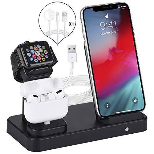 Nnsenzle For Wireless Charger Apple Watch Charger 3in1 Cable Built In For Iphone Iwatch 6 5 Airpods Pro 2 1 Wireless Charger Charging Stand Dock Station For Iphone 12 12 Mini 11 Pro Max 11 Xs X Black Dailymail