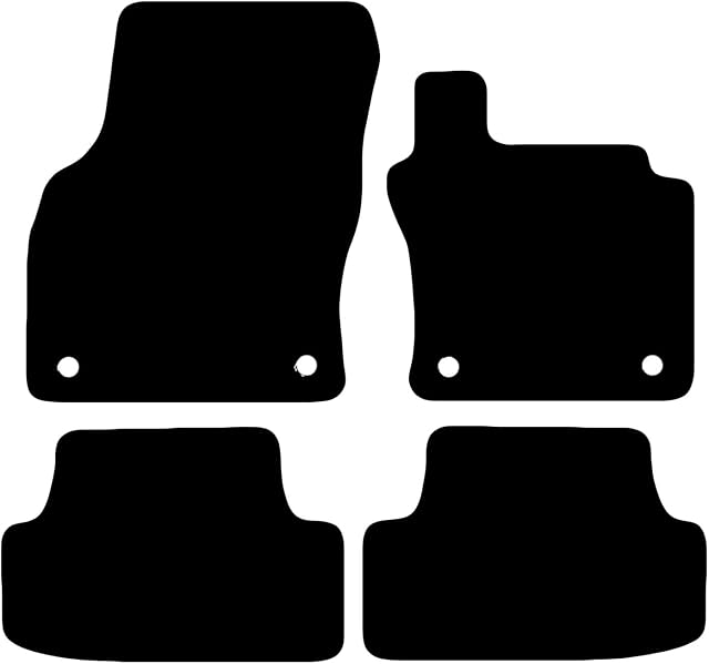 Carsio Tailored Black Carpet Car Mats for Volkswagen Golf MK7 2012-2017 - 4 Piece Set with 4 Clips