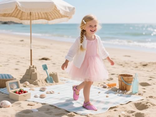 Image of Otter MOMO Girls Open Toe Princess Flat Sandals with Comfort Sole Summer Sandals