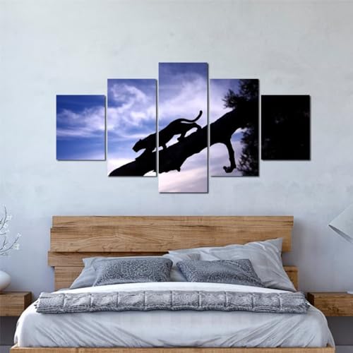 Peinture diamant arbre et léopard kit complet pour décorer un grand salon chaleureux