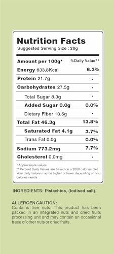Image of NRIP Premium California Roasted & Salted Pistachios 200g | Healthy Snacks, Dry Fruits, Pista | Tasty & Healthy | High in Protein & Dietary Fiber | Low Calorie Nuts