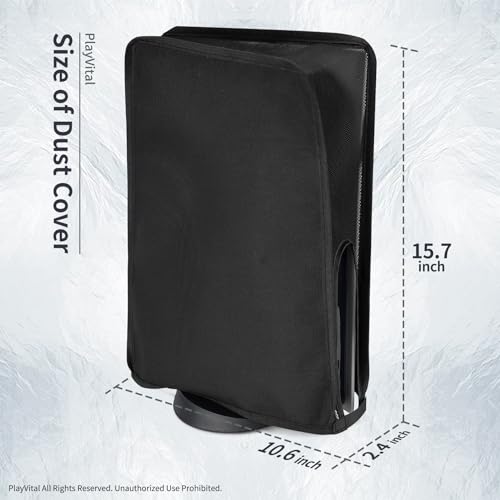 Image of PlayVital Nylon Mesh Dust Cover for ps5, Soft Neat Lining Dust Guard for ps5 Console, Anti Scratch Breathable Cover Sleeve for ps5 Console Digital Edition & Disc Edition - Black
