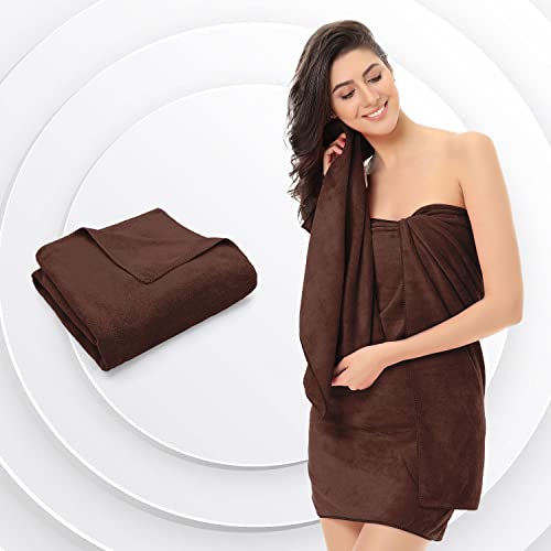 Image of Sassoon Venir Microfiber 1 Piece Medium Bath Towel 450 GSM (60x120cm, Cocoa Color) Ultra Soft Material, Towel for Daily use