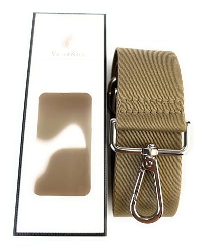 Image of Purse Strap Replacement for Crossbody Bags & Handbags | Premium Webbing with Silver Hardware Clip-On Installation Adjustable Length Comfortable Wide Guitar Style Strap