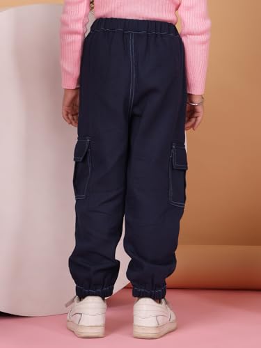 Image of superminis Girls Denim Jeans | Stretchable Blue Cat Print Jeans for Girls 3-10 Years | Soft Comfortable Kids Denim Pants for Casual