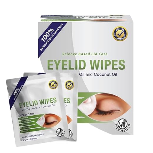 Premium Eyelid Wipes With Tea Tree and Coconut Oil - Cleansing Eye Wipes for People Itchy Eyes - Box Of 30 Natural Eye Wipes