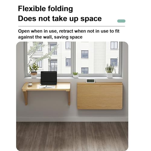 Pequeño espacio mesa abatible de pared，mesa de cocina pequeña，escritorio plegable pared madera maciza，Fuerte capacidad de carga, varios tamaños disponibles,para salas de estar, cocinas y dormitorios - imagen 4