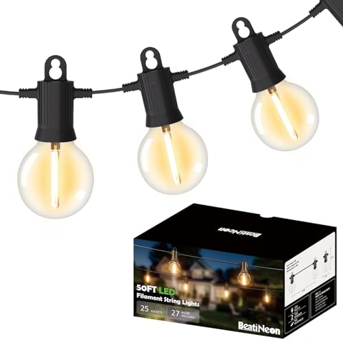 LED Lichterkette Außen Strom, 45M Lichterkette Außen Warmweiß, Gartenbeleuchtung Außen mit Wasserdicht IP 65 G40 Glühbirnen Außen für Party Balkon