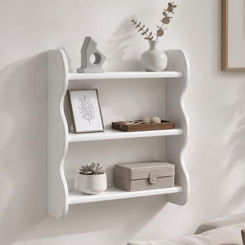 Aboacen 100% Solid Wood Shelves on Wall, Water Proof Bathroom Wall Shelves