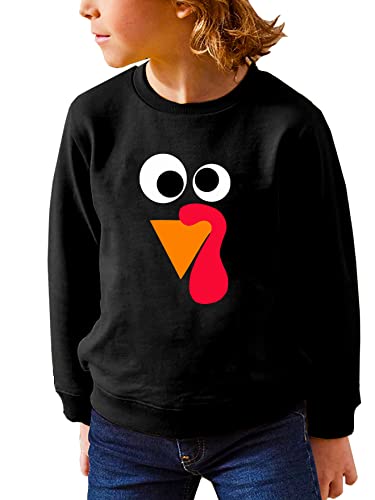 Remimi Toddler Boys Thanksgiving Pullover Sweatshirt Turkey Print Long Sleeve Thankful Casual Black Shirt 3-4 Years2