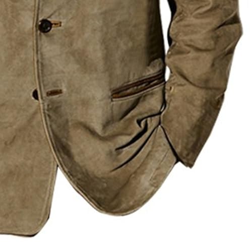 Men Vintage Lapel Cotton Coat with Pocket Single Breasted Classy Cozy Suit Blazer Fall Casual Business Outerwear4