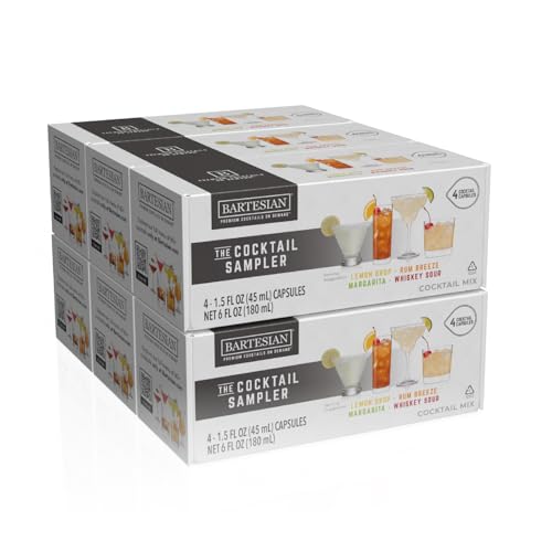 Bartesian Sampler 24-Pack for Cocktail Machine – Home Bar Mixology Cocktails Mix Pod Capsule Set To Use With the Cocktail Drink Maker Machine