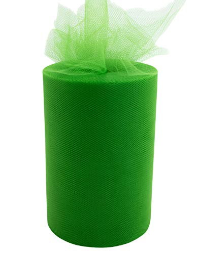 Tulle Fabric Roll | 6â€ by 100 Yards | Polyester Spool for Crafts Decorations Tutu Weddings Costumes Skirts Parties and More â€“ by Craft Forge (Green)