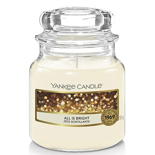 Yankee Candle Scented Candle | All is Bright Small Jar Candle | Burn Time: Up to 30 Hours