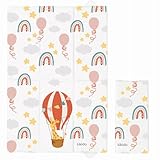 Kikido Baby Wickelunterlage 40x60 cm - Wickelunterlage unterwegs, faltbar und wasserdicht - Heißluftballon - Weiche Reise waschbar für den Windelwechsel - 60x40 cm