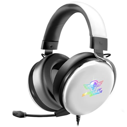 Spirit Of Gamer – XPERT H700 - Casque Gaming USB PC Son 7.1 Virtual Surround - LED RGB - Blanc - Micro à Reduction de Bruit- Structure Aluminium –...