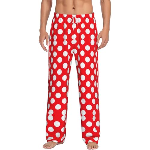 Pantalon de pyjama en flanelle à pois pour homme avec poches