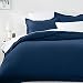AmazonBasics Light-Weight Microfiber Duvet Cover Set with Snap Buttons - King, Navy Blue