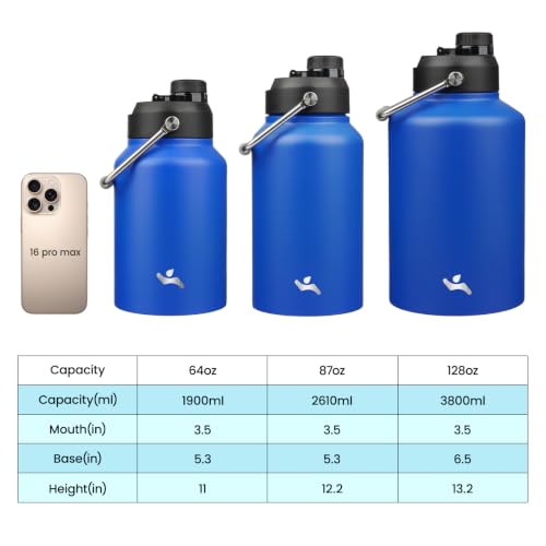 Image of Konokyo 87 oz Insulated Stainless Steel Water Bottle Jug with Handle