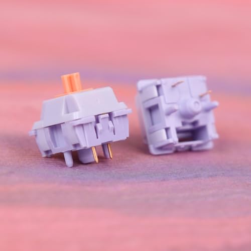 Image of EPOMAKER Mechanical Switches Set for Mechanical Gaming Keyboard, 100 Pieces, Pre-Lubed Switch, Linear /Tactile /Clicky, 5-Pin Creamy Switch with MX Keycaps (Wisteria(Tactile))