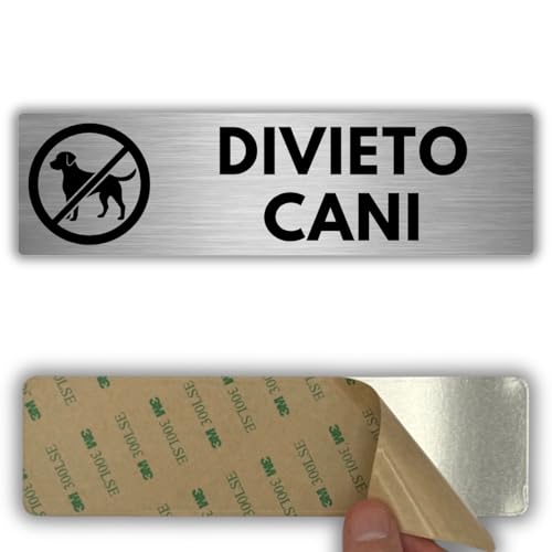LEIASA | Señal prohibido perros - 5 x 18 cm - Aluminio - Señal no se admiten perros - Advertencia de prohibición de animales - Señal de prohibido domésticos - Grosor 0,8 mm - (prohibido perros)