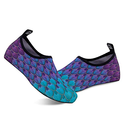 Watelves Womens And Mens Kids Water Shoes Barefoot Quick-Dry Aqua Socks For Beach Swim Surf Yoga Exercise (Blue/Green, Xs) #TOP4