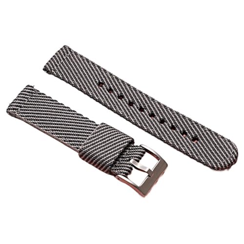 Nylon Braided Watch Straps With 18mm 20mm And 22mm Quick-release Interfaces Are Universal(Grey,18mm)