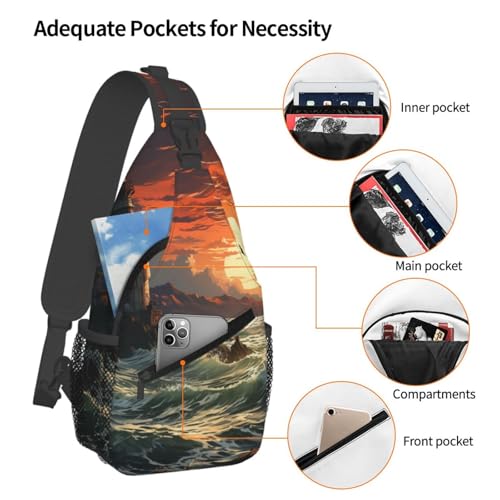 Morrales tipo Sling para hiking para adultos negros miniatura 4