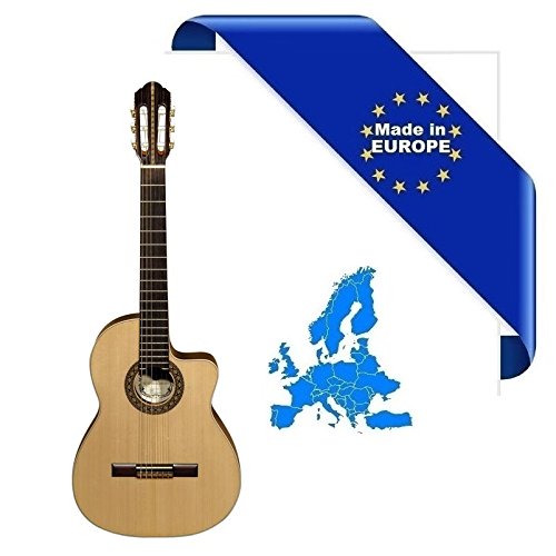 CHITARRA CLASSICA 4/4 SM45 MADE IN EUROPE TOP CEDRO MASSELLO FONDO-FASCE PALISSANDRO ROSETTA INTARSIATA SPALLA MANCANTE MANICO MOGANO TASTIERA PALISSANDRO SCALA 650MM