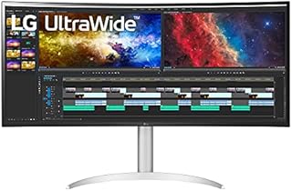 LG 38WP85C-W 38-inch Curved 21:9 UltraWide QHD+ IPS Monitor with USB Type C (90W Power delivery), DCI-P3 95% Color Gamut with HDR 10 and Tilt/Height Adjustable Stand