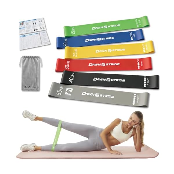 6-Level Resistance Loop Bands Up to 55LBS for PT & Strength