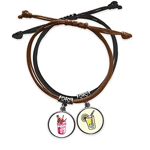Bracelet biscuit au chocolat idée cadeau originale chaîne en cuir