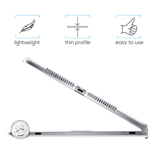 Image of typecase Touch Case with Keyboard for iPad 9th Generation (10.2 inch, 2021), Multi-Touch Trackpad, 10 Color Backlight, 360, Thin & Light - iPad 8th Gen (2020), 7th Gen (2019), Air 3, Pro 10.5 (Silver)