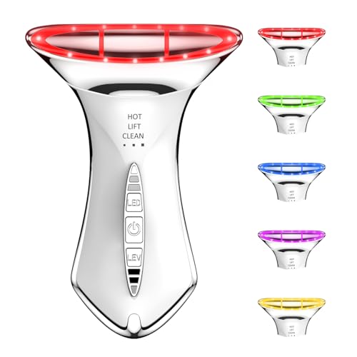 Image of 5 Color Neck Face Massager -Water Resistant Facial Massager Tool for Skin Care at Home, Vibrating Face Massager Sculptor with 5 Red Light Beauty Device