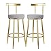 XINTAYEL Juego de 2 taburetes de Bar - Sillas de Barra de Altura de mostrador con Espalda Taburetes Altos Cuero de PU Taburetes de Isla de Cocina con Patas de Metal Chapado en Oro
