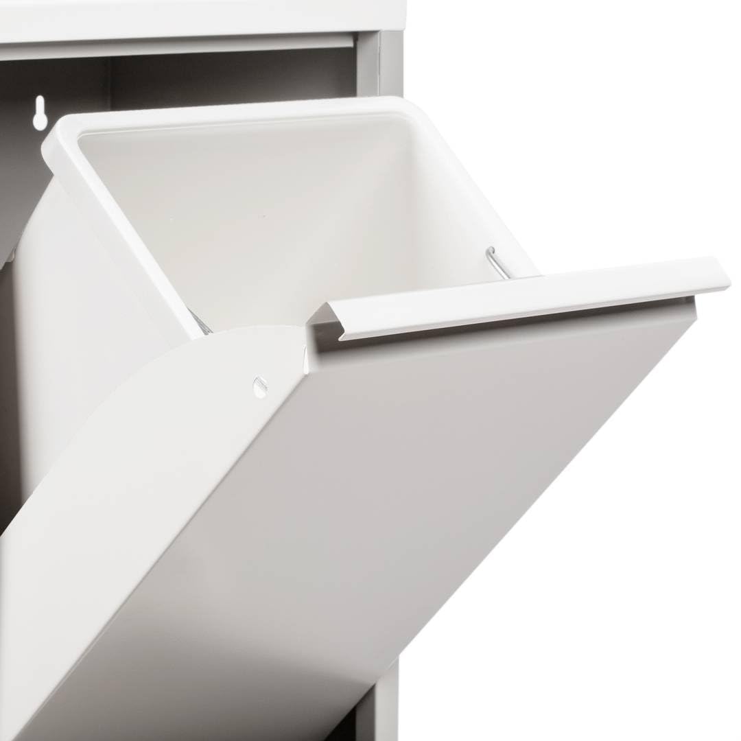 Dmora Pattumiera portarifiuti salvaspazio per differenziata 4 secchi Ferro, 60 x 92 x 25 cm