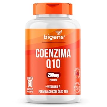 Coenzima Q10 200mg com vitamina E 10mg, alta concentração, 60 cápsulas, Biogens (Unidade)