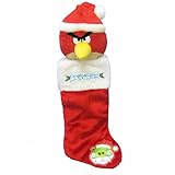 Kurt Adler 23' Red and White Angry Bird Plush Head Christmas Stocking