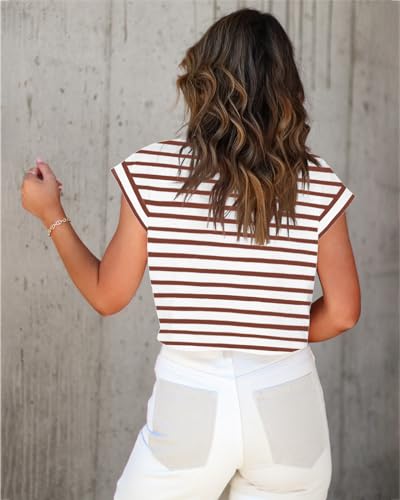 Image of Tankaneo Womens Short Sleeve Cropped T-Shirts Summer Rolled Dolman Sleeve Crop Tops Casual Round Neck Solid Short Basic Tees
