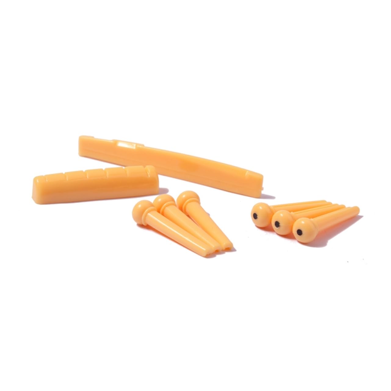 ifundom Guitar Nut and Bridge Replacement Parts Yellow Plastic Set for Acoustic Guitars