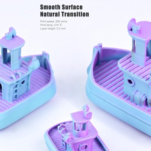 Image of OVV3D PLA Filament 1.75mm, Matte Macaron PLA 3D Printer Filament,Dual Color PLA Sky Blue and Purple, + /-0.02mm 1kg