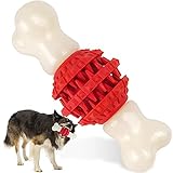 Tough Dog Toys for Large Medium Breed, Epesiri Durable Dog Chew Toys for Large Dog, Nylon Bone Heavy Duty Dog Toy for Puppy, Soft Natural Rubber Toothbrush Puppy Teething Chew Toy Ball