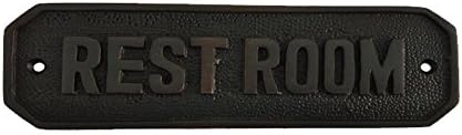 Adonai Hardware Rectangular Rest Room Brass Door Sign (Antique Copper)