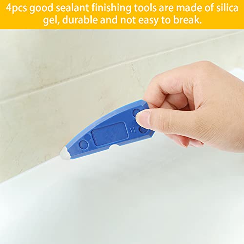 Caulking Tool Kit and Gun Achort Hand Caulking Gun for Bathroom Kitchen and Frames Manual Epoxy Applicator Gun 300ML Silicone with 4PCS Sealant Finishing Tool Grout Scraper Trimming Set - Afbeelding 7